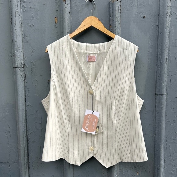Marina Rinaldi Persona Pin Striped Waist Coat, BNwT, size 16 - Picture 3 of 8